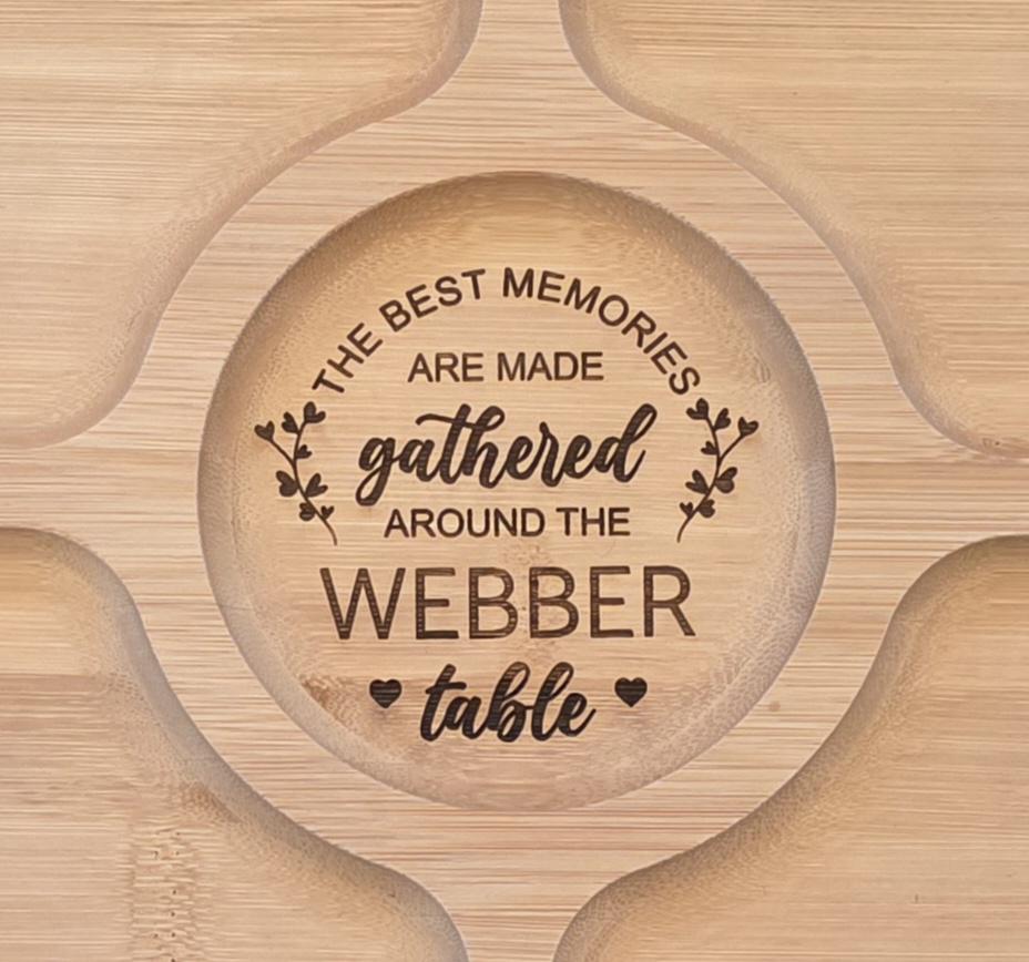 Personalized Charcuterie Board Gift – Round Bamboo Snack Tray with Custom Engraving