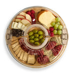Personalized Charcuterie Board Gift – Round Bamboo Snack Tray with Custom Engraving